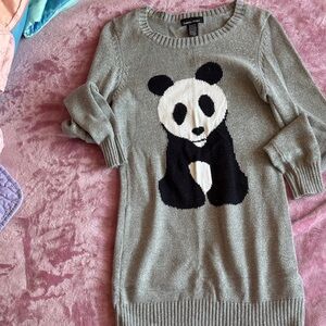 Sweater Project Gray Panda Knit Sweater Dress